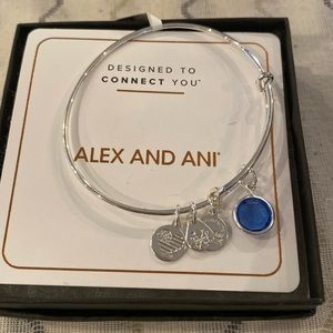 Alex and Ani Sapphire Charm bangle bracelet
